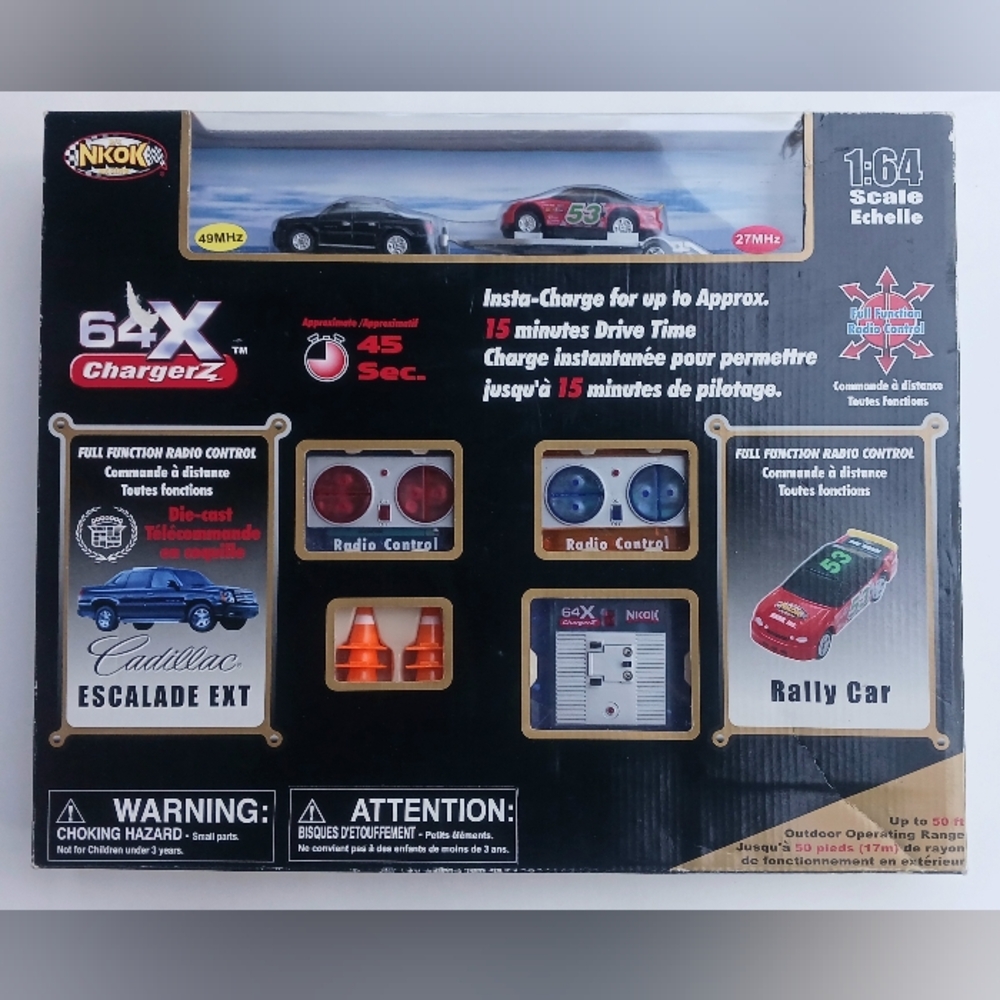 NKOK RC Racing 64X ChargerZ Cadillac Escalade Ext & Rally Car 1:64 2003 New NOS